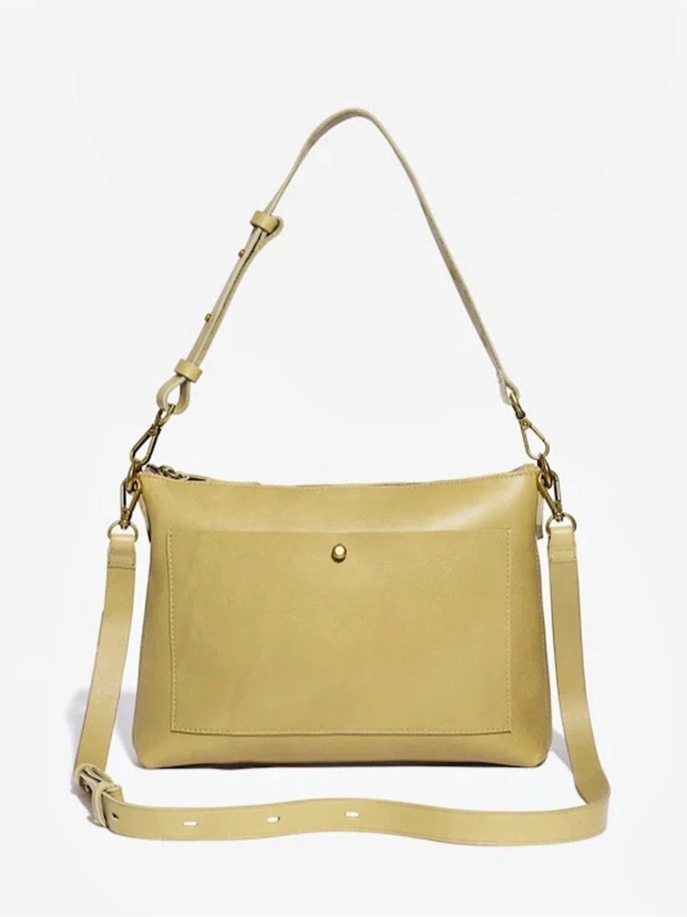 Madewell The Zip-Top Transport Crossbody Leather Crossbody Bag in Muted Olive